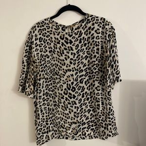 Equipment Short Sleeve Leopard Blouse